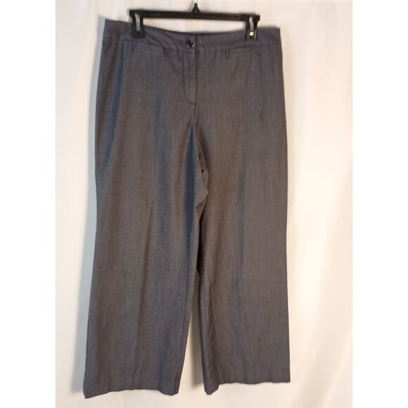 J Jill High Rise Wide Leg Pants Gray Women’s 12P Stretch Comfort Excellent - Picture 6 of 7